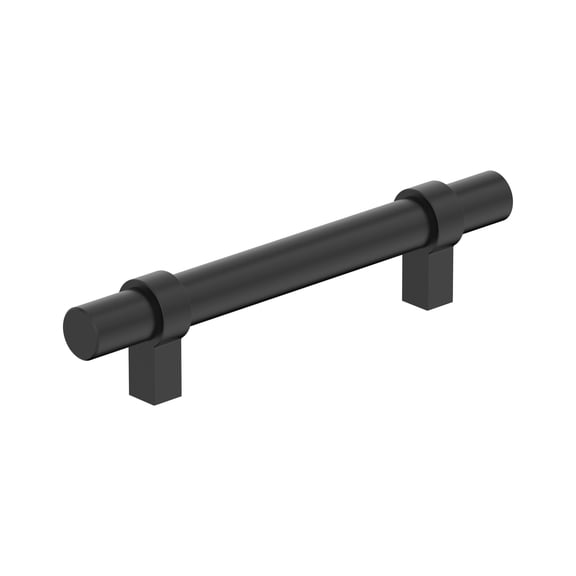Amerock Central 3-3/4 inch (96mm) Center-to-Center Matte Black Cabinet Pull, 10 Pack