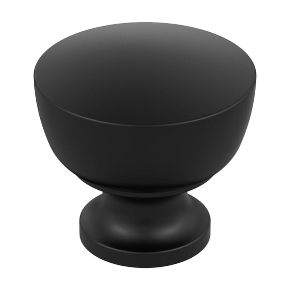 Amerock Chalice 1-1/4 inch (32mm) Diameter Matte Black Cabinet Knob, 10 Pack