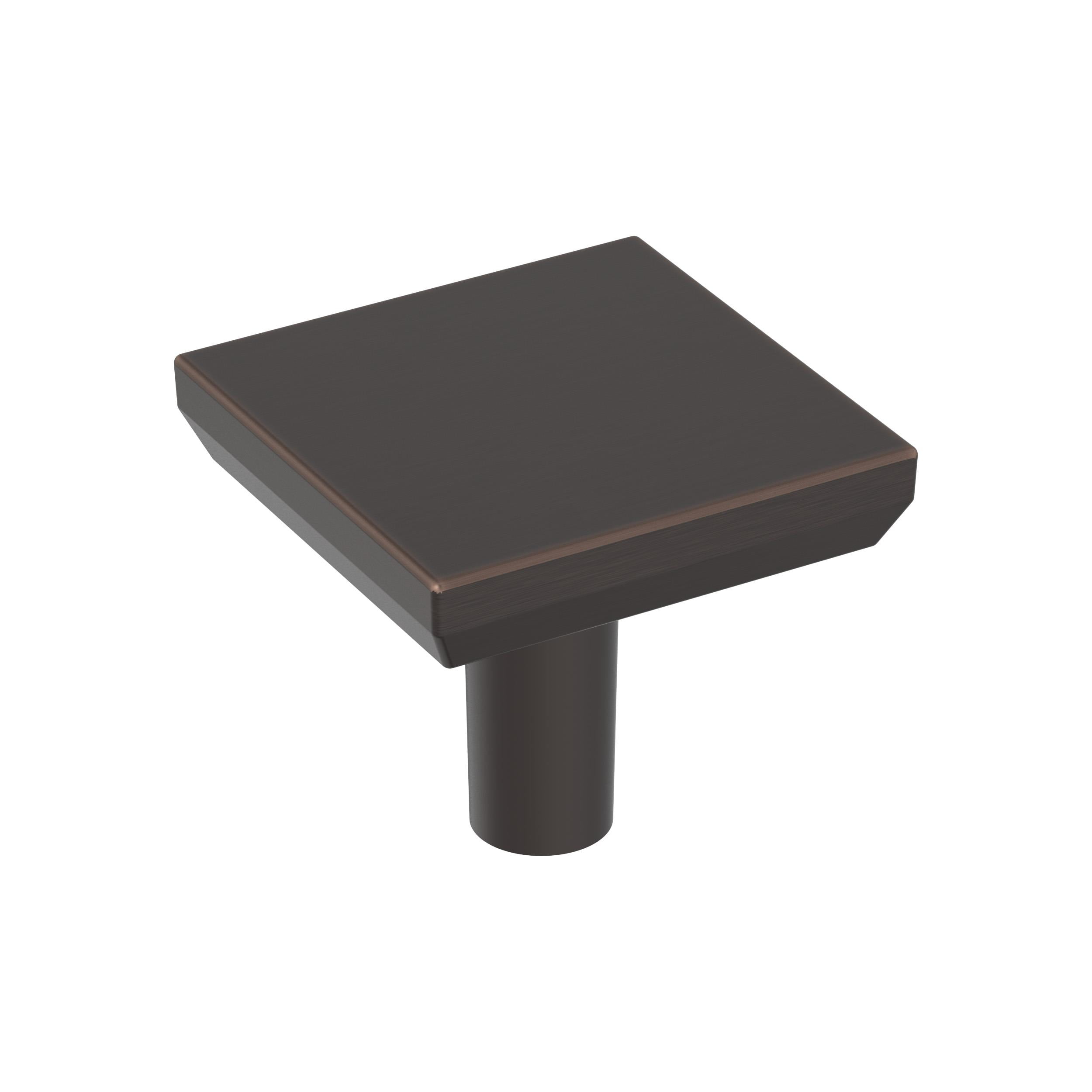 Amerock Chamfered Edge 1-1/16 inch Length Oil-Rubbed Bronze Cabinet or Furniture Knob, 25 Pack