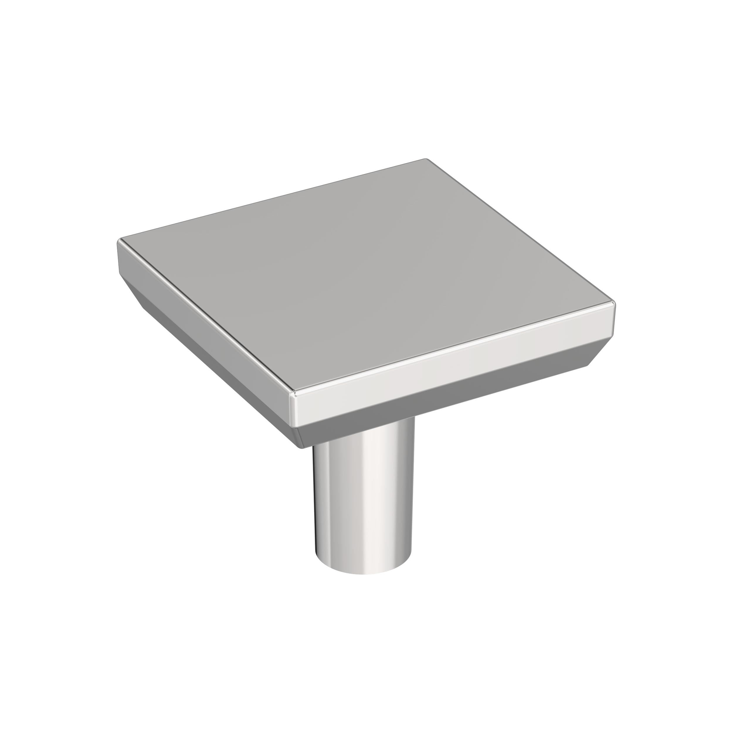 Amerock Chamfered Edge 1-1/16 inch Length Polished Chrome Cabinet or Furniture Knob, 10 Pack