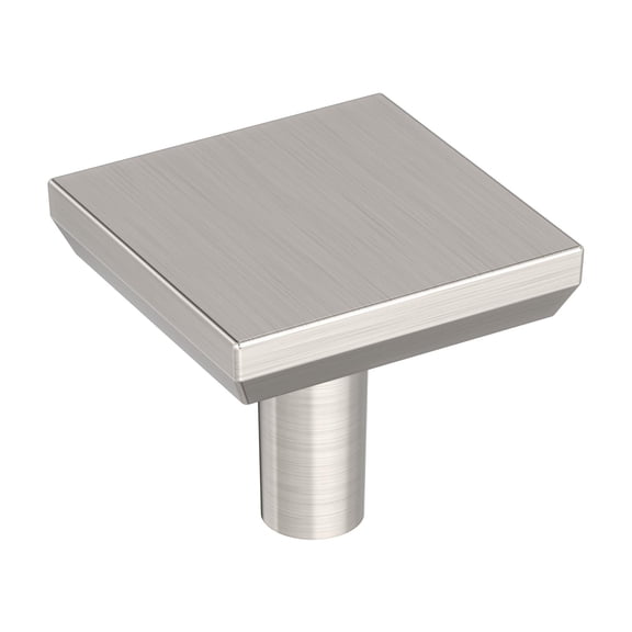 Amerock Chamfered Edge 1-1/16 inch Length Satin Nickel Cabinet or Furniture Knob, 25 Pack