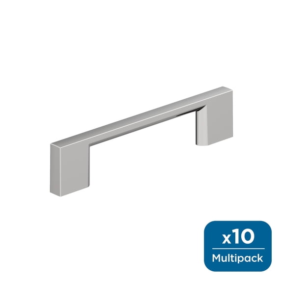 Amerock Cityscape 3-3/4 inch (96mm) Center-to-Center Polished Chrome Cabinet Pull - 10 Pack