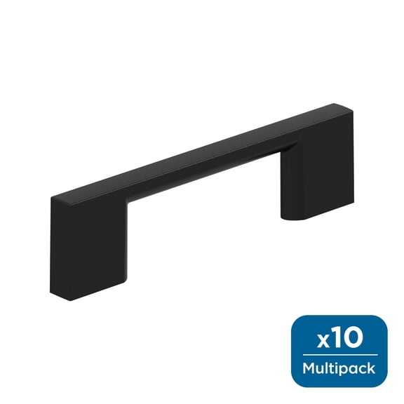 Amerock Cityscape 3 inch (76mm) Center-to-Center Matte Black Cabinet Pull - 10 Pack