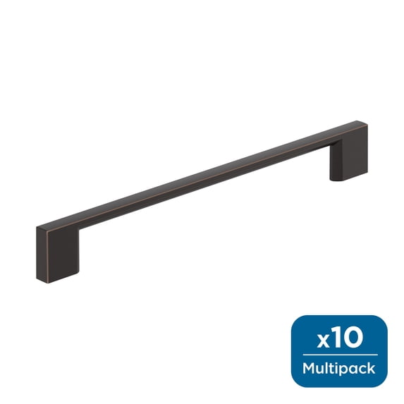 Amerock Cityscape 7-9/16 inch (192mm) Center-to-Center Oil-Rubbed Bronze Cabinet Pull - 10 Pack
