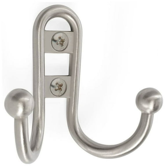 Amerock Double Prong Satin Nickel Robe Hook