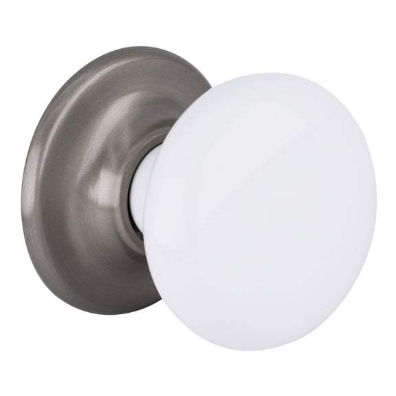 Amerock E520430G-XCP20 White/Satin Nickel Traditional Metal Cabinet Knob 1 9/16" Diameter - pack of 20