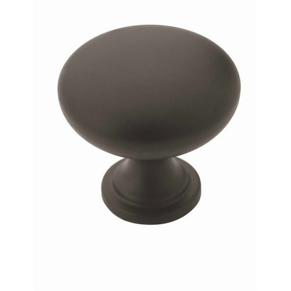 Amerock Edona 1-1/4 inch (32mm) Diameter Matte Black Cabinet Knob - 10 Pack