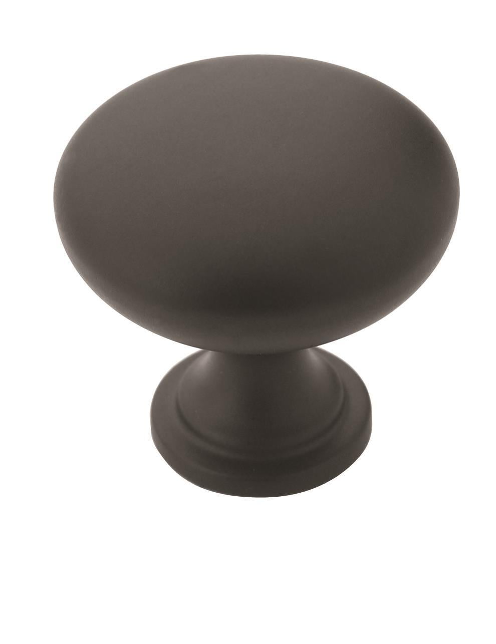 Matte Black Round Cabinet Knob with Mounting Hardware