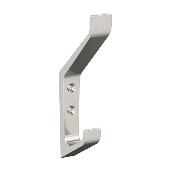 Amerock Emerge Contemporary Double Prong Satin Nickel Wall Hook
