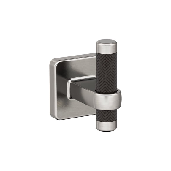Amerock Esquire Brushed Nickel/Oil-Rubbed Bronze Single Prong Robe Hook