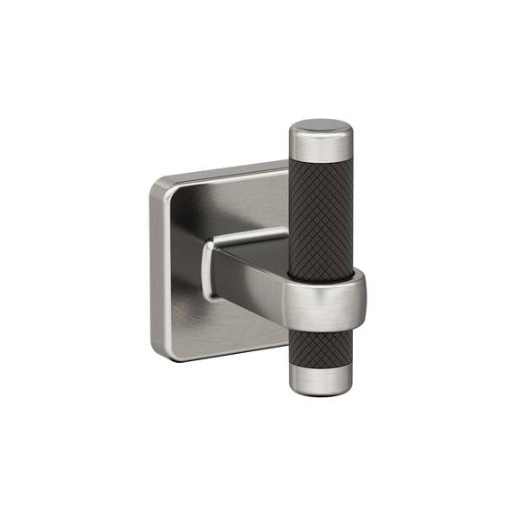 Amerock Esquire Brushed Nickel/Oil-Rubbed Bronze Single Prong Robe Hook