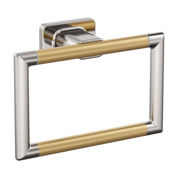 Amerock Esquire Polished Nickel/Champagne Bronze Closed Towel Ring