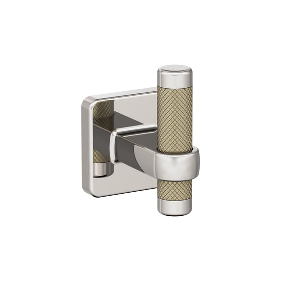 Amerock Esquire Polished Nickel/Golden Champagne Single Prong Robe Hook