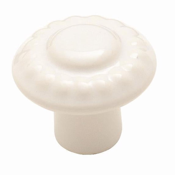 Amerock Everyday Heritage 1-3/8 in (35 mm) Diameter White Cabinet Knob