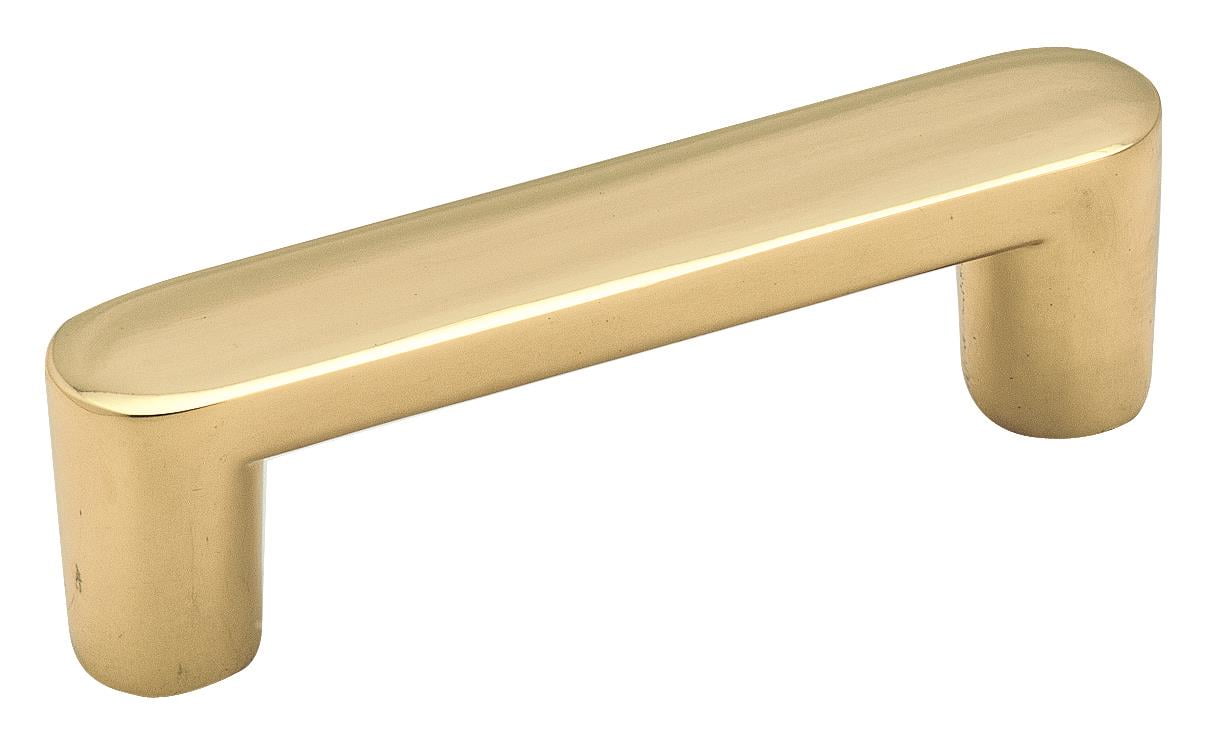 Polished Brass Modern Cabinet Pull with Mounting Hardware
