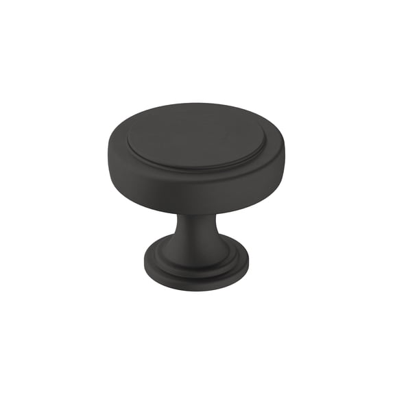 Amerock Exceed 1-3/8 inch (35mm) Diameter Matte Black Cabinet Knob, 2 Pack