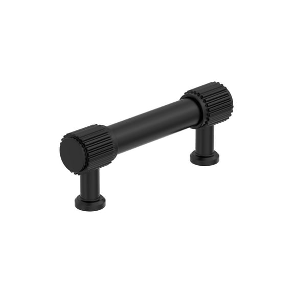 Amerock Farewind 3 inch (76mm) Center-to-Center Matte Black Cabinet Pull