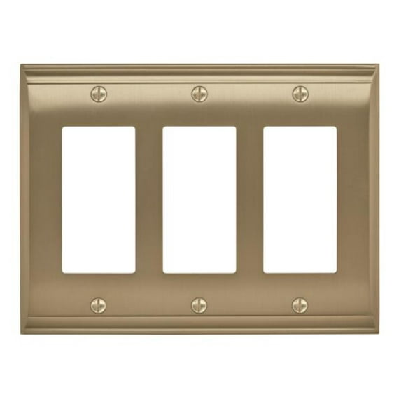 Amerock Gold 3-Gang Decorator/Rocker Wall Plate (1-Pack)