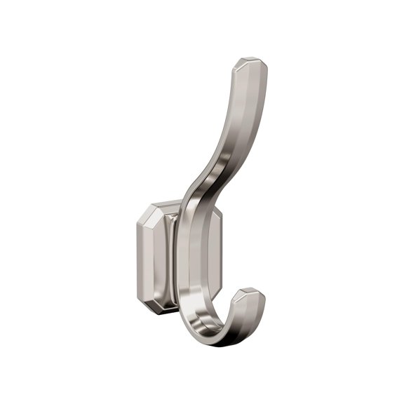 Amerock Granlyn Traditional Double Prong Polished Nickel Wall Hook