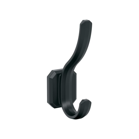 Amerock Granlyn Transitional Double Prong Matte Black Wall Hook