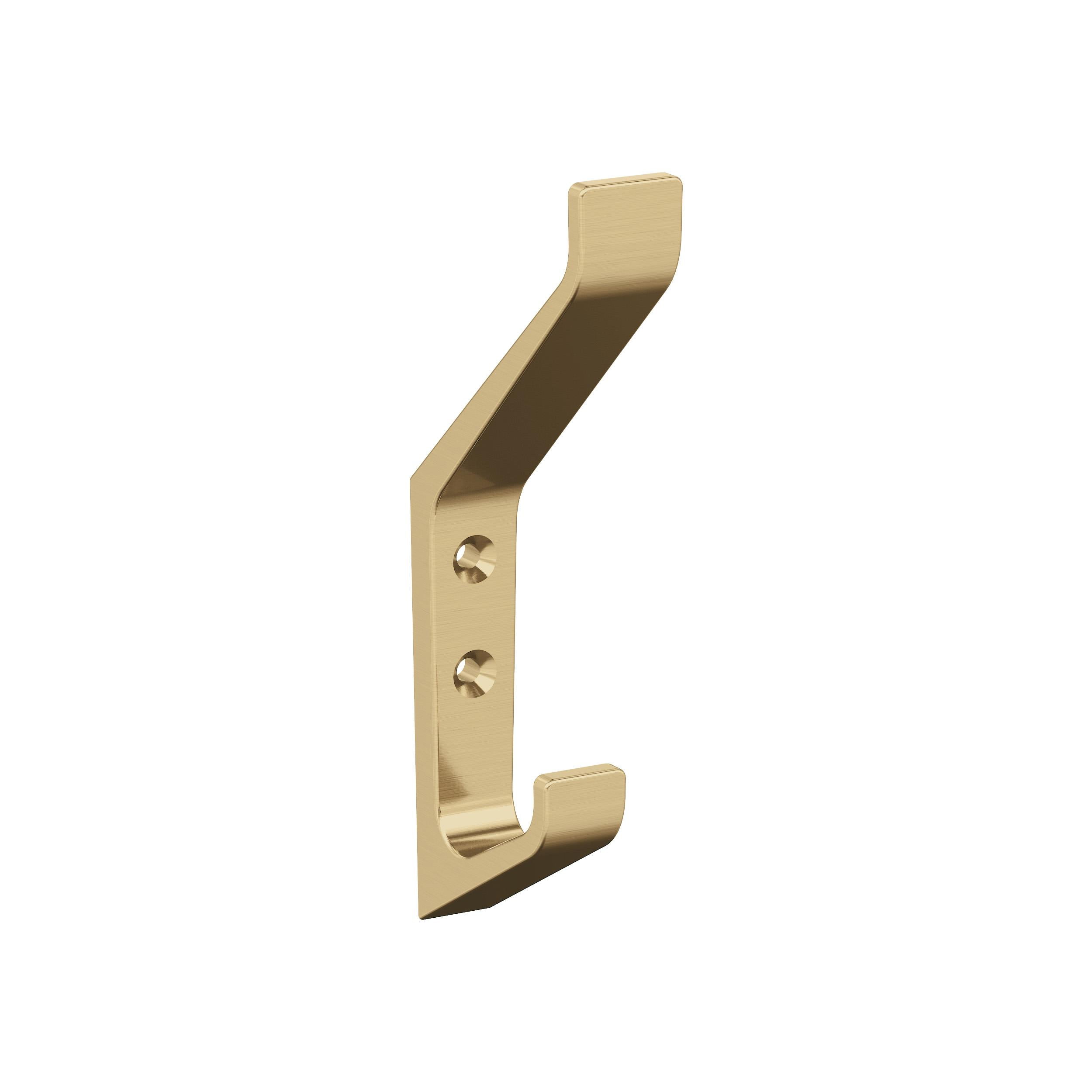 Champagne Bronze Double Prong Decorative Metal Wall Hook