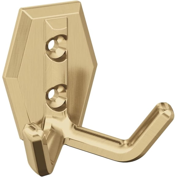Amerock H37008CZ | Benton Double Prong Decorative Wall Hook | Champagne Bronze Hook for Coats, Hats, Backpacks, Bags | Hooks for Bathroom, Bedroom, Closet, Entryway, Laundry Room, Office