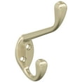 thumbnail image 1 of Amerock Noble Traditional Double Prong Golden Champagne Wall Hook, 1 of 7