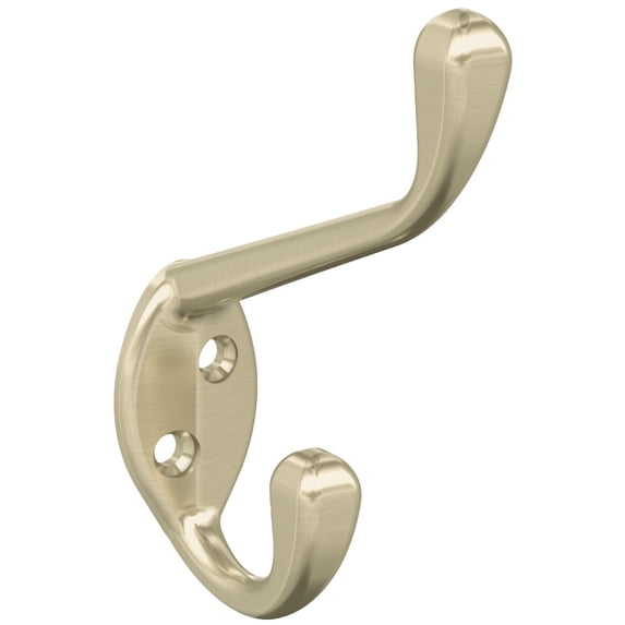 Amerock Noble Traditional Double Prong Golden Champagne Wall Hook