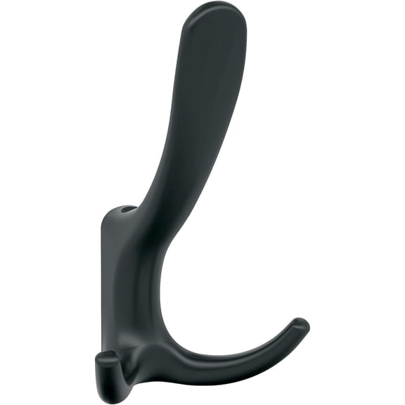 Amerock HBX37013MB | Finesse Triple Prong Decorative Wall Hook | Matte Black Hook for Coats, Hats, Backpacks, Bags | Hooks for Bathroom, Bedroom, Closet, Entryway, Laundry Room, Office