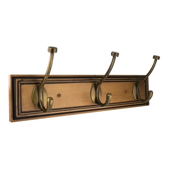 Amerock HR55656HGB-XCP20 Beveled Squared 18" Hook Rack Honey Pine / Gilded Bronze - pack of 20