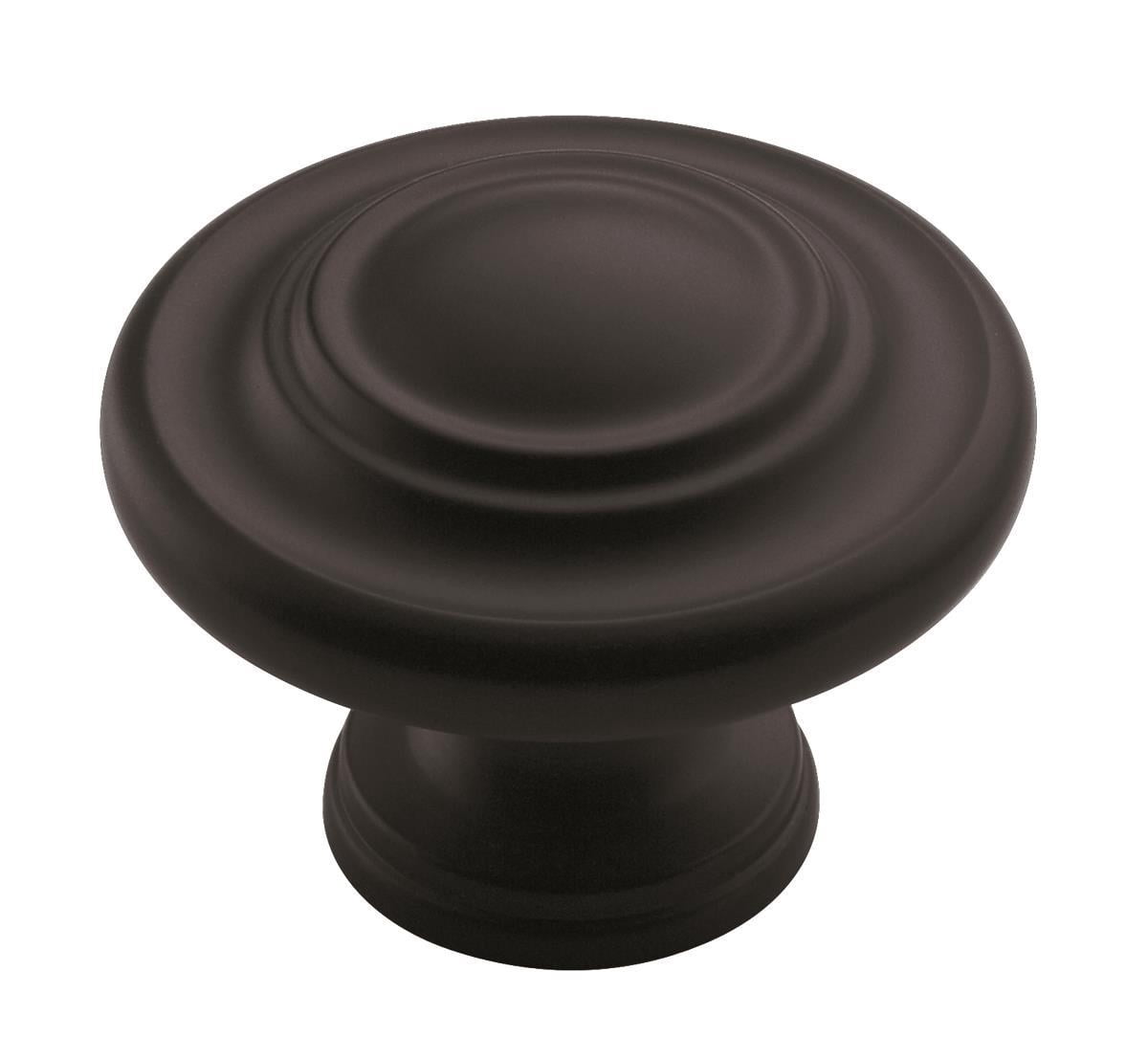 Amerock Inspirations 1-3/4 inch (44mm) Diameter Matte Black Cabinet or Furniture Knob, 10 Pack