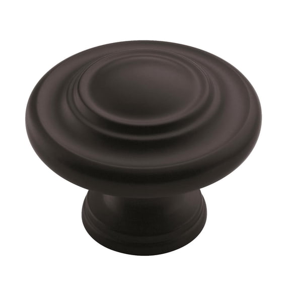 Amerock Inspirations 1-3/4 inch (44mm) Diameter Matte Black Cabinet or Furniture Knob, 25 Pack