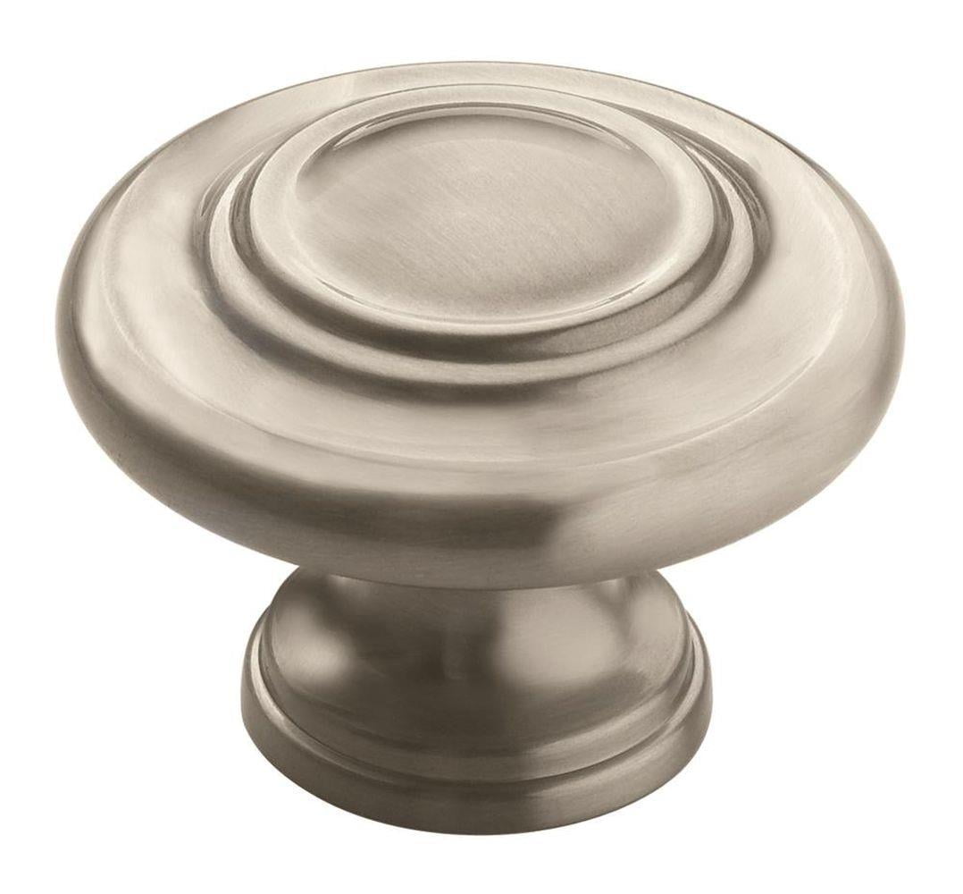 Amerock Inspirations 1-3/4 inch (44mm) Diameter Satin Nickel Cabinet or Furniture Knob, 10 Pack
