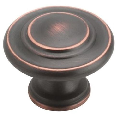 Amerock Inspirations 1-5/16 in (33 mm) Diameter Oil-Rubbed Bronze Cabinet Knob - 10 Pack