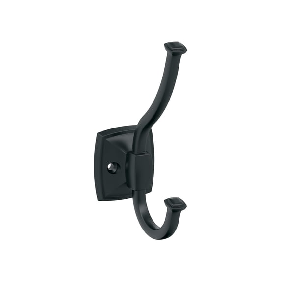 Amerock Kinsale Transitional Double Prong Matte Black Wall Hook