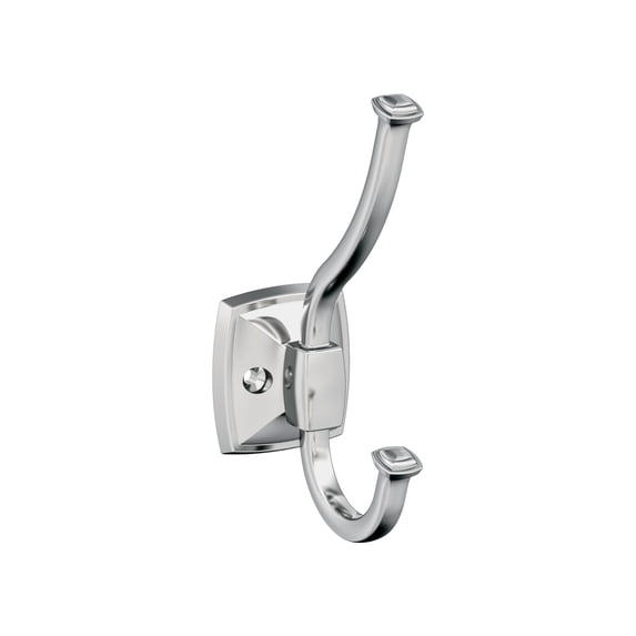 Amerock Kinsale Transitional Double Prong Polished Chrome Wall Hook