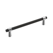Amerock Mergence 6-5/16 in (160 mm) Center-to-Center Polished Chrome/Matte Black Cabinet Pull