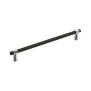 Amerock Mergence 8-13/16 in (224 mm) Center-to-Center Polished Chrome/Matte Black Cabinet Pull