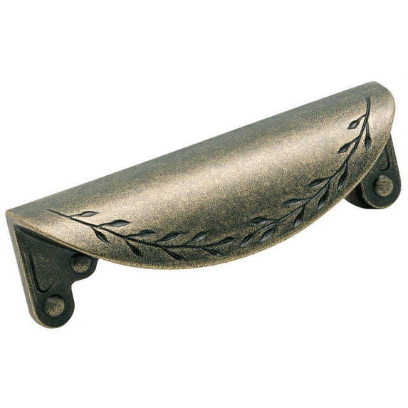 Amerock Nature's Splendor 3 in (76 mm) Center-to-Center Weathered Brass Cabinet Cup Pull