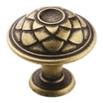 thumbnail image 1 of Amerock Padma 1-5/16 in (33 mm) Diameter Distressed Brass Cabinet Knob, 1 of 4