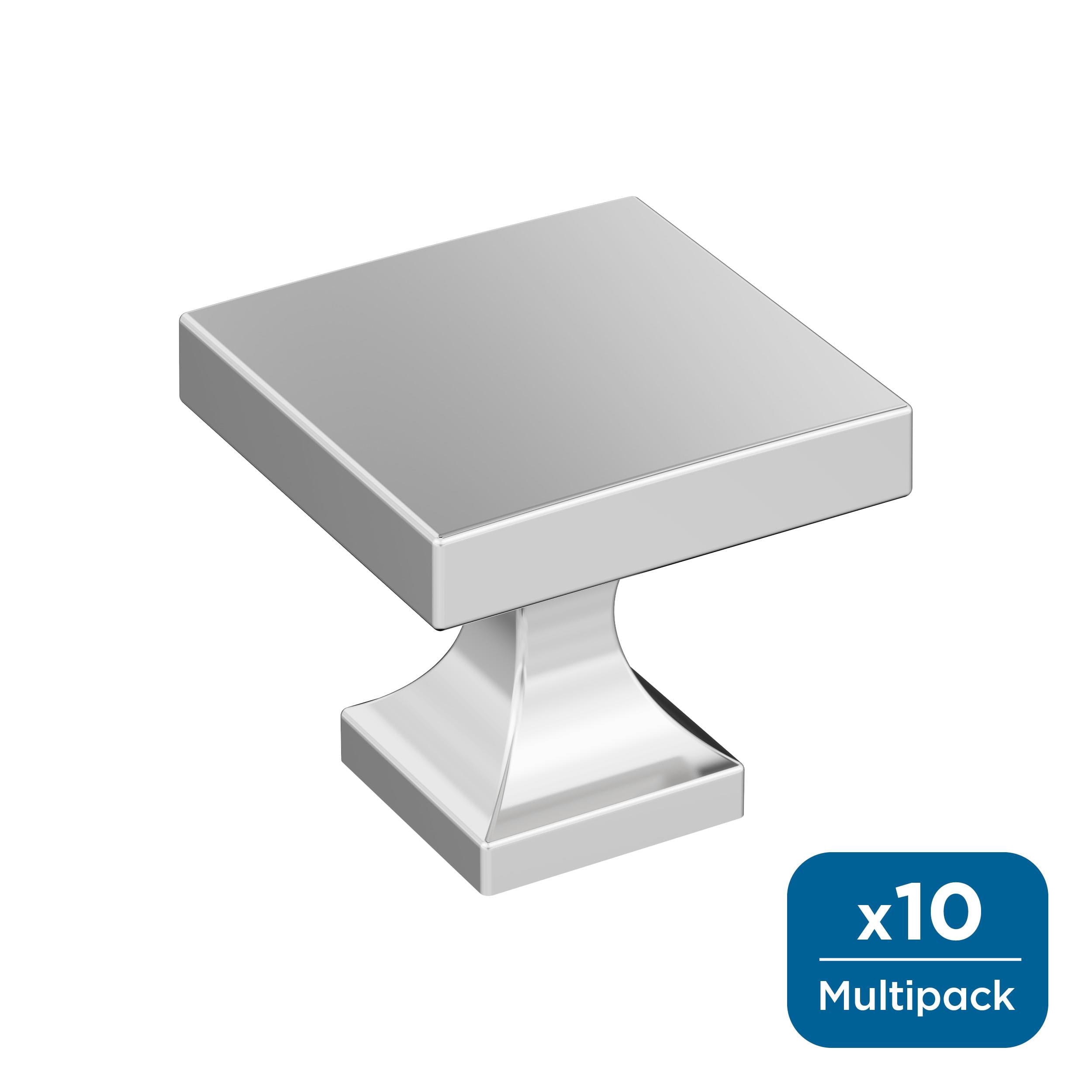 Amerock Pedestal 1-1/16 inch (27mm) Length Polished Chrome Cabinet Knob - 10 Pack