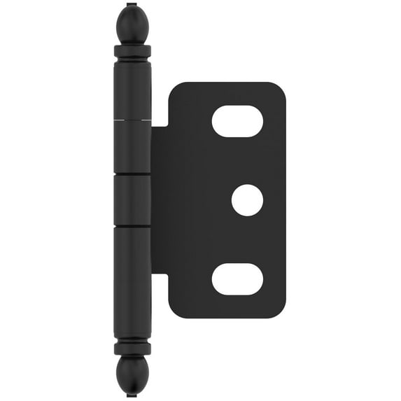 3/4 in (19 mm) Door Thickness Full Inset, Partial Wrap, Ball Tip Flat Black Hinge