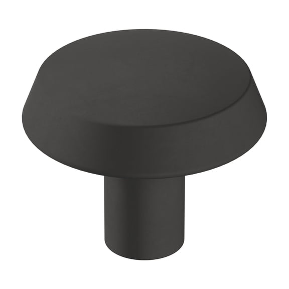 Amerock Premise 1-1/4 inch (32mm) Diameter Matte Black Cabinet Knob, 5 Pack