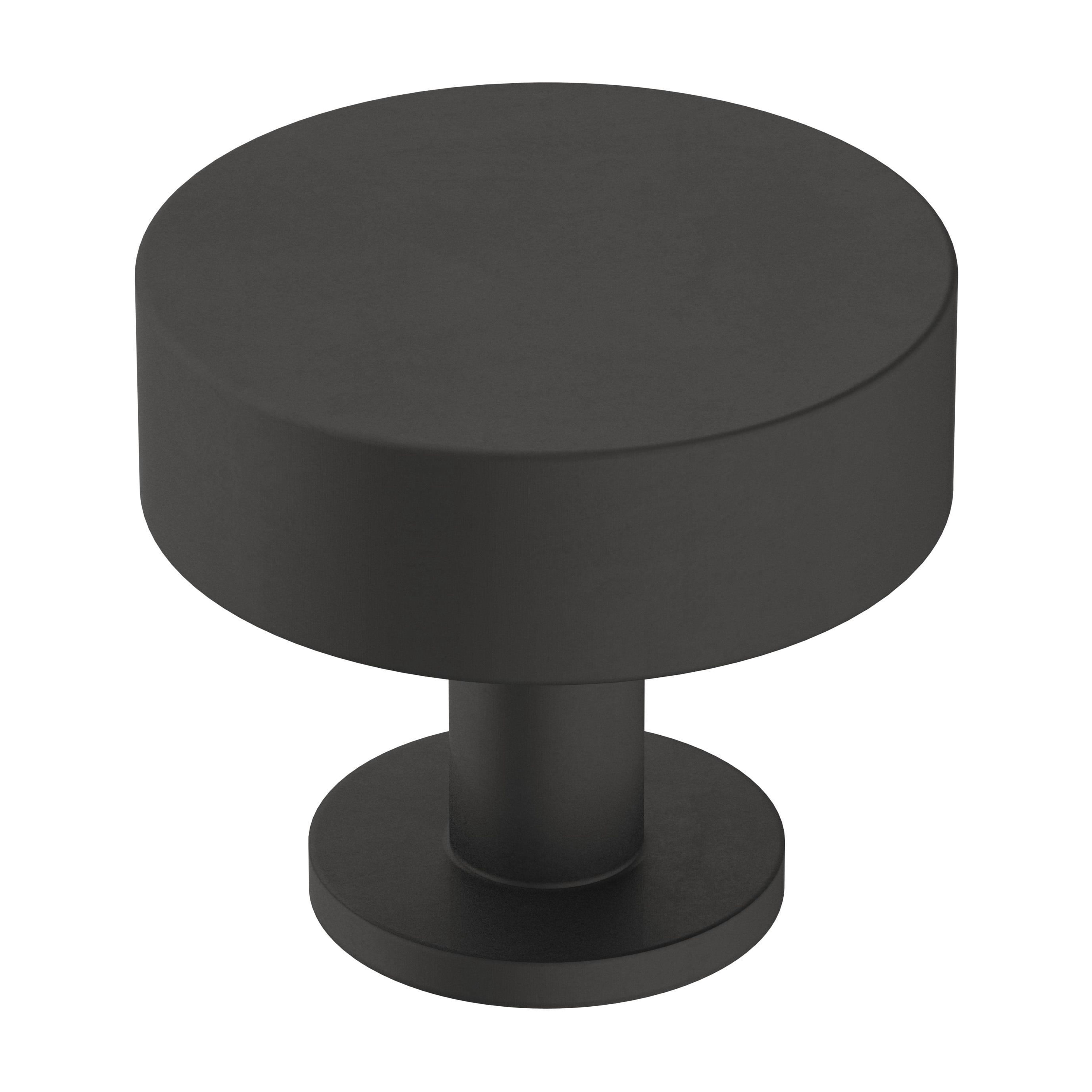 Amerock Radius 1-1/4 inch (32mm) Diameter Matte Black Cabinet Knob, 2 Pack