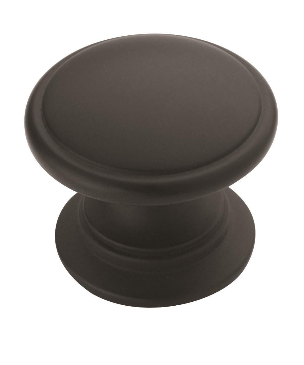 Amerock Ravino 1-1/4 inch (32mm) Diameter Matte Black Cabinet Knob, 10 Pack