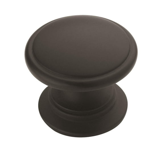 Amerock Ravino 1-1/4 inch (32mm) Diameter Matte Black Cabinet Knob - 25 Pack