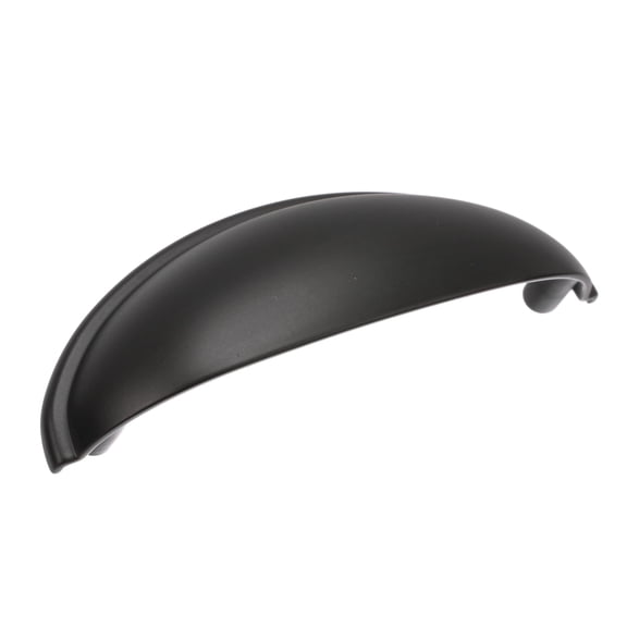 Amerock Ravino 3 inch (76mm) Center-to-Center Matte Black Cabinet Cup Pull, 10 Pack