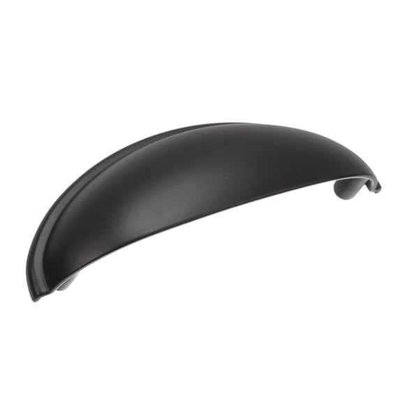 Amerock Ravino 3 inch (76mm) Center-to-Center Matte Black Cabinet Cup Pull, 25 Pack