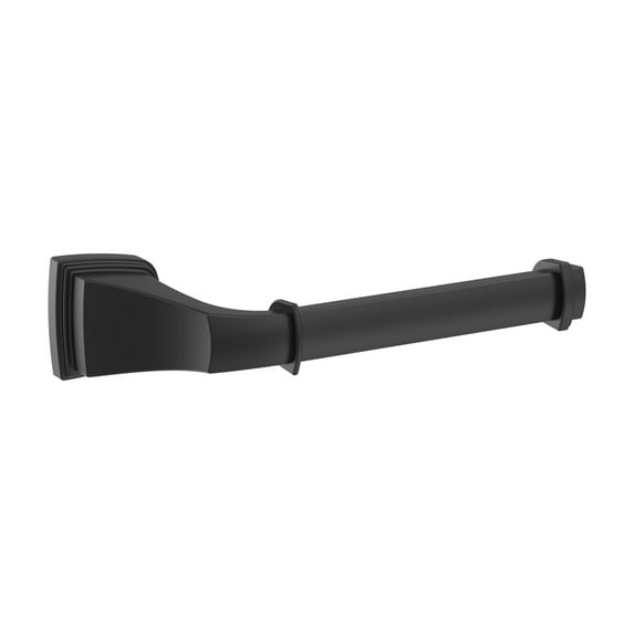 Amerock Revitalize Matte Black Single Post Toilet Paper Holder