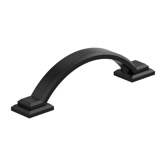 Amerock Sheffield 3 inch (76mm) Center-to-Center Matte Black Cabinet Pull, 25 Pack